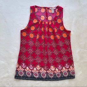 Banana Republic Pink & Orange Patterned Tank Top